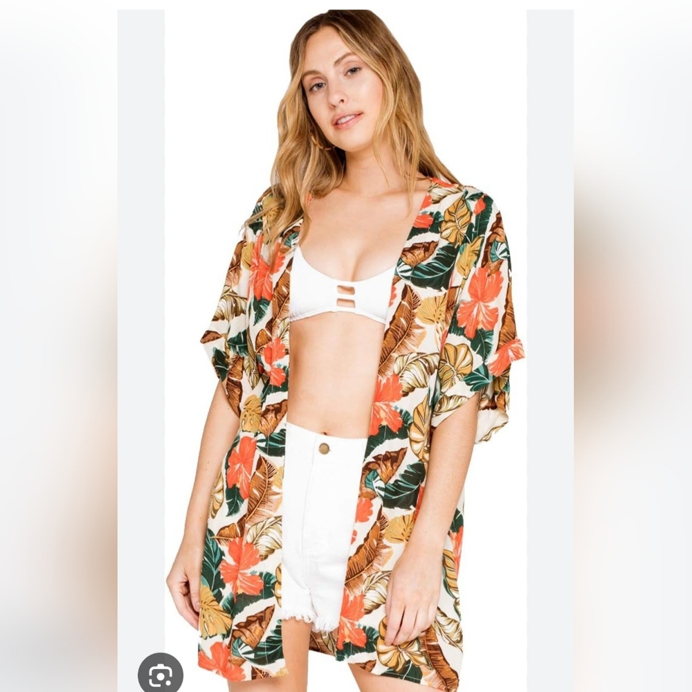 Namoto Rip Curl Widespread Patterned Kimono Coverup
